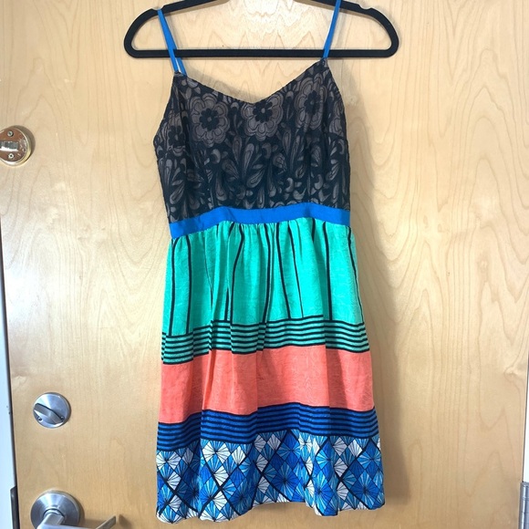Tracy Reese Silk Sleeveless Multi-Color Mini Dress - Picture 2 of 14